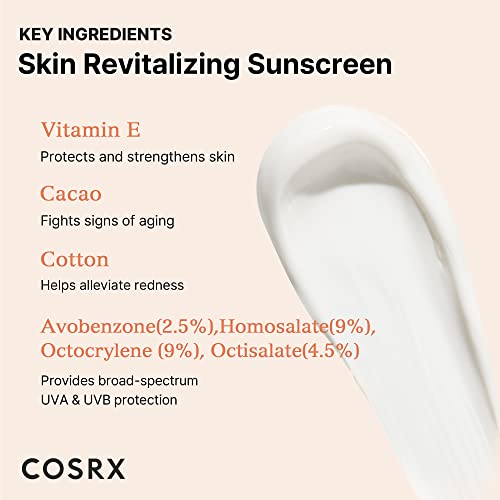 COSRX Daily SPF 50 Vitamin E Vitalizing Sunscreen, OTC Broad Spectrum UVA & UVB Protection, Lightweight & No White Cast, Invisible Semi Matte Finish, Sebum Balancing, Reef Friendly, Korean Skincare