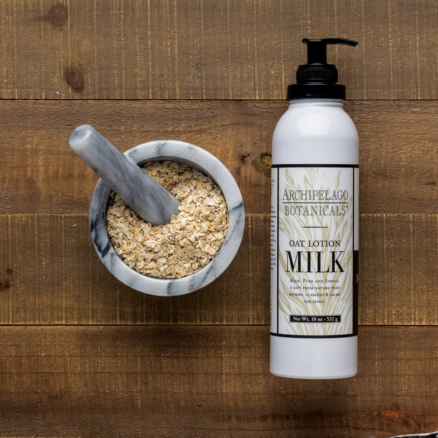 Archipelago Botanicals Oat Milk Lotion | Nurturing, Soothing Daily Body Lotion | Free From Parabens, Phthalates and GMOs (18 oz)